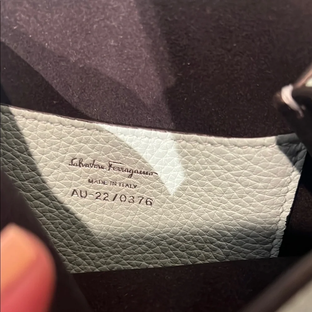 Salvatore Ferragamo Mini Baby Blue Leather Backpack - Picture 5 of 7